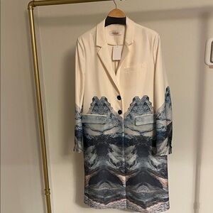 Elegant Cream and Blue Blazer